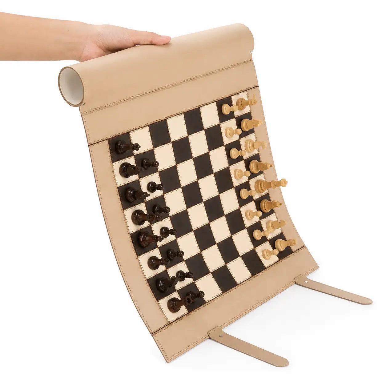 Woodronic 3-in-1 Magnetic Travel Chess, Checkers & Backgammon Set
