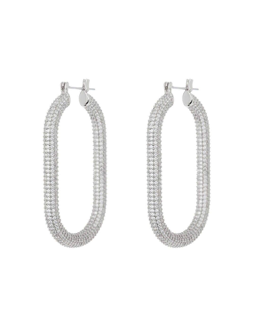 Luv AJ Pave Amber Hoops- Silver