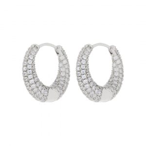Luv AJ Pave Marbella Hoops- Silver