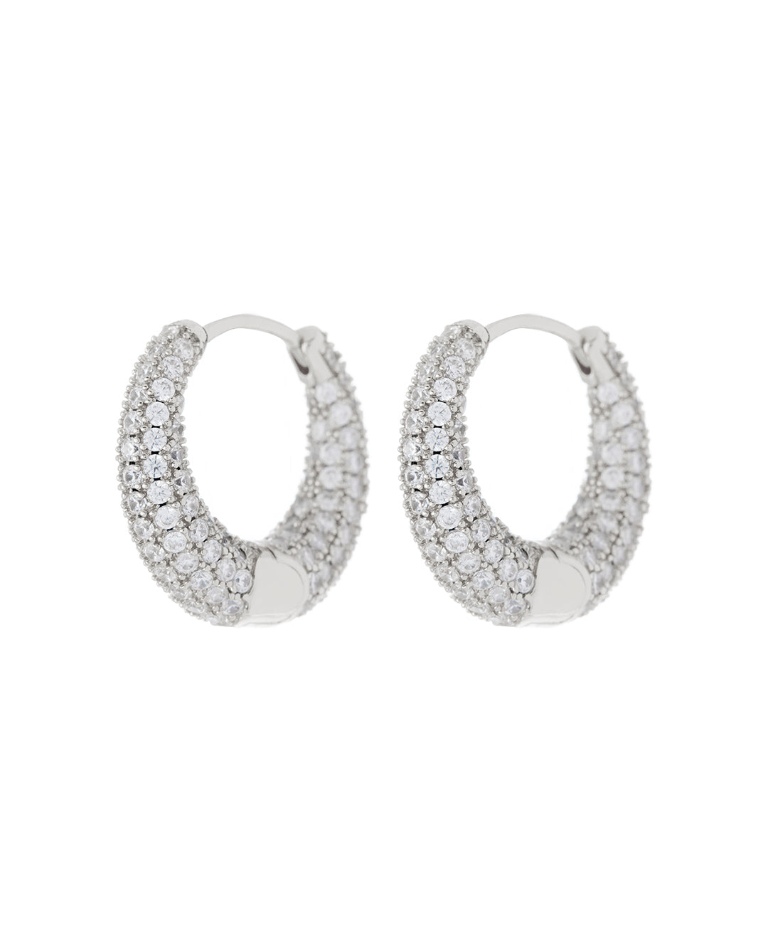 Luv AJ Pave Marbella Hoops- Silver