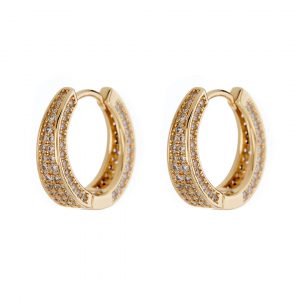 Luv AJ Pave Geneva Hoops- Gold