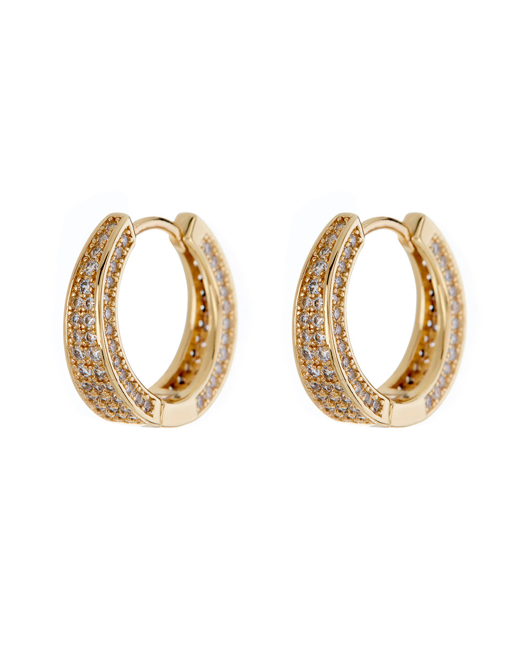 Luv AJ Pave Geneva Hoops- Gold