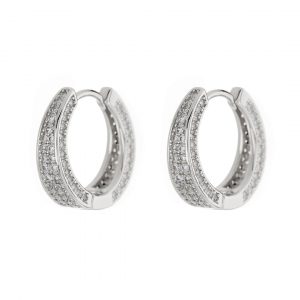 Luv AJ Pave Geneva Hoops- Silver