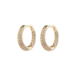 Luv AJ Pave Amelie Hoops- Gold