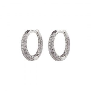 Luv AJ Pave Amelie Hoops- Silver