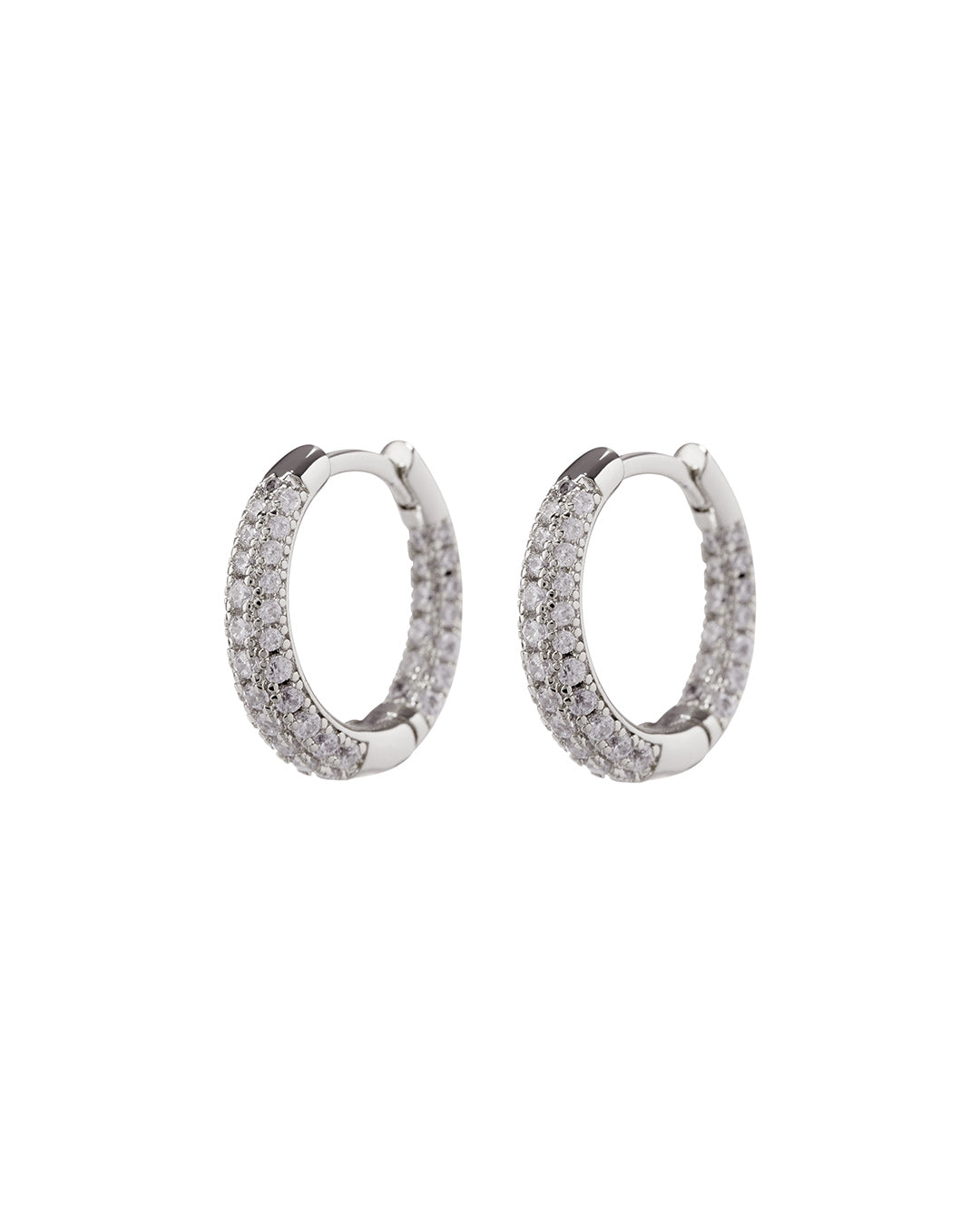 Luv AJ Pave Amelie Hoops- Silver
