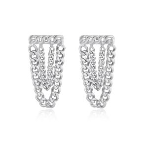 Luv AJ The Louis Chain Studs- Silver