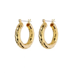 Luv AJ Hammered Baby Amalfi Hoops- Gold