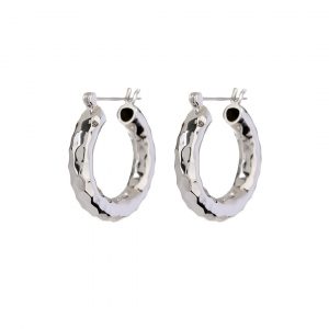 Luv AJ Hammered Baby Amalfi Hoops- Silver
