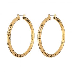 Luv AJ Hammered Amalfi Hoops- Gold