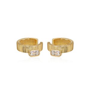 Luv AJ The Francois Ridged Ear Cuff- Gold