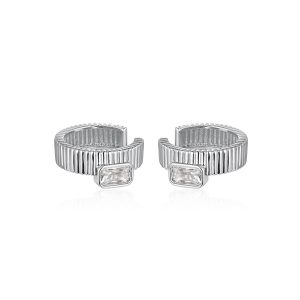 Luv AJ The Francois Ridged Ear Cuff- Silver