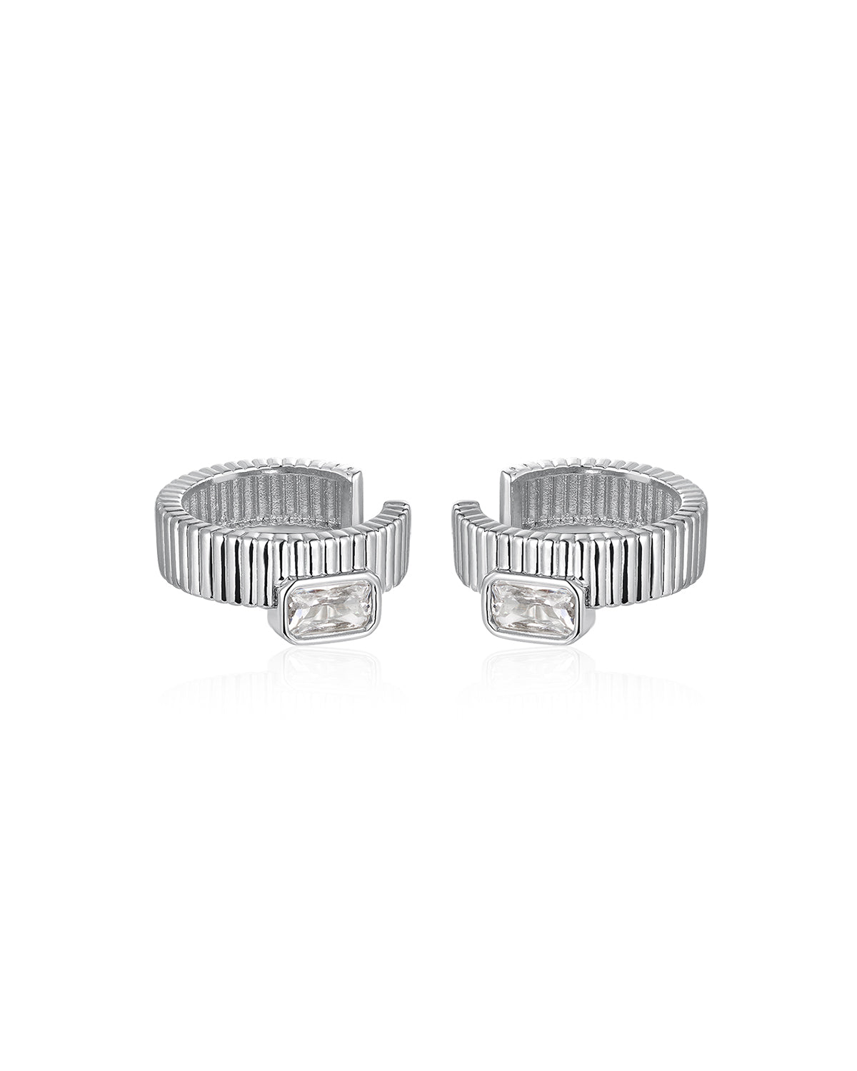 Luv AJ The Francois Ridged Ear Cuff- Silver