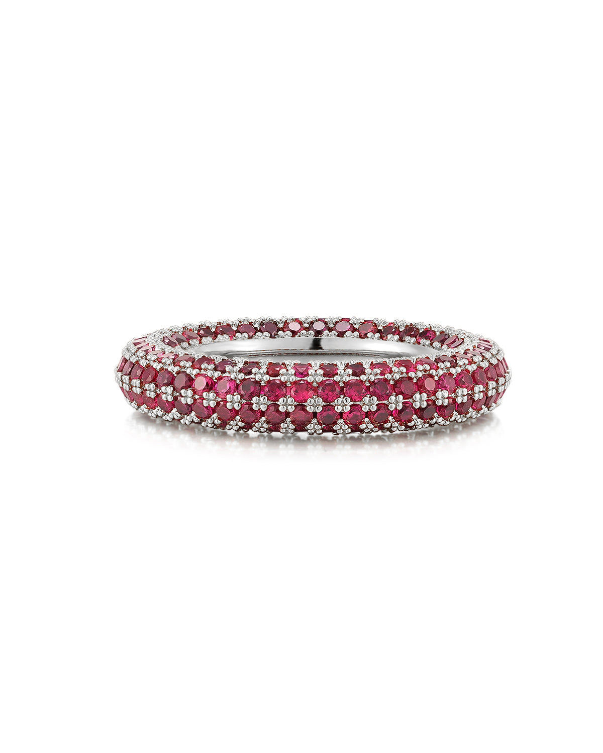 Luv AJ Pave Amalfi Ring- Ruby Red- Silver