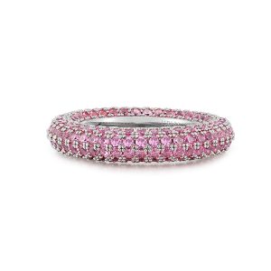 Luv AJ Pave Amalfi Ring- Pink- Silver