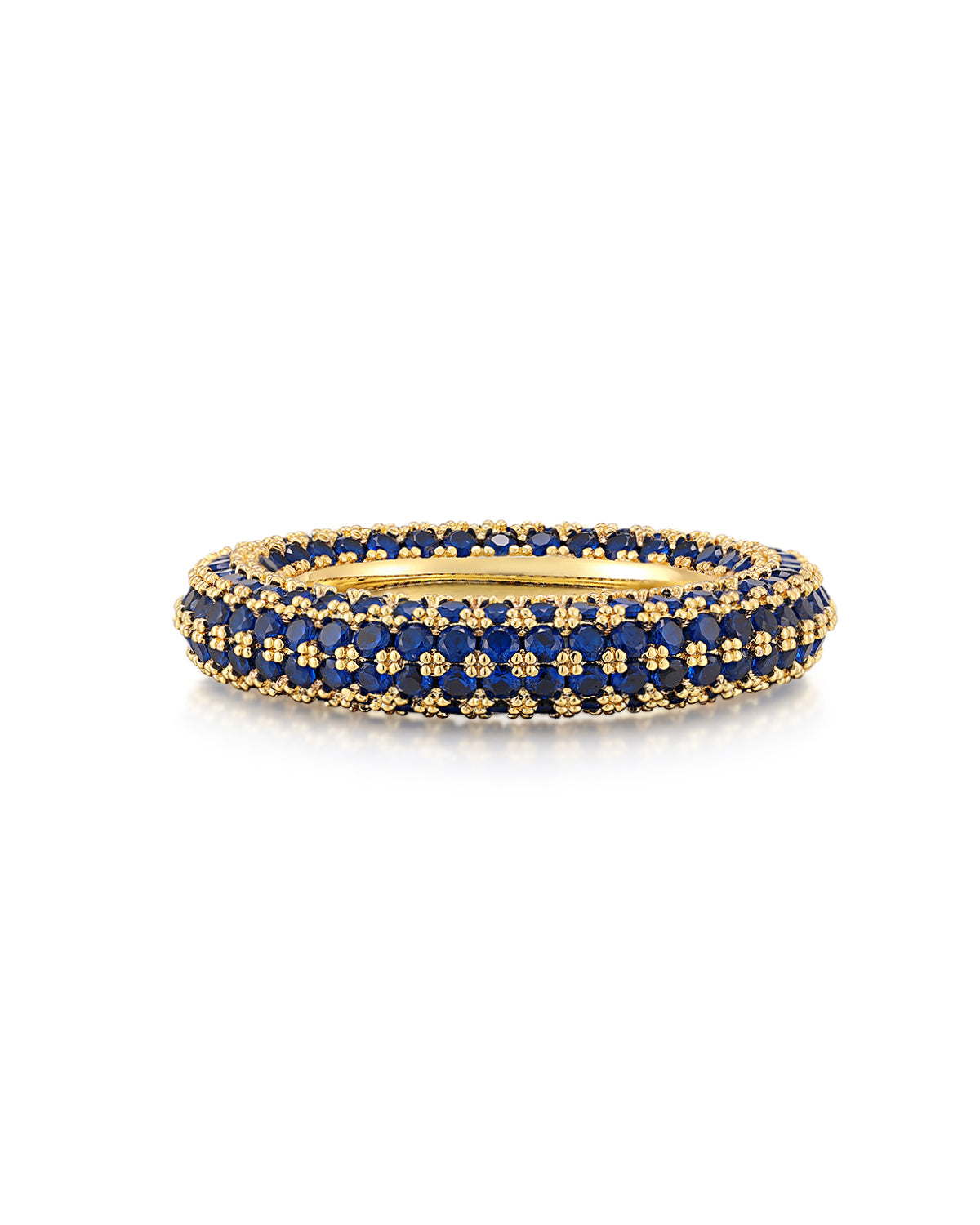 Luv AJ Pave Amalfi Ring- Blue Sapphire- Gold