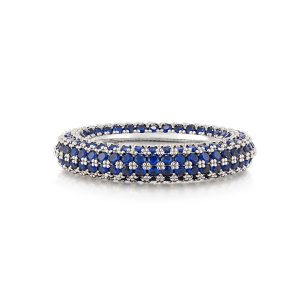 Luv AJ Pave Amalfi Ring- Blue Sapphire- Silver