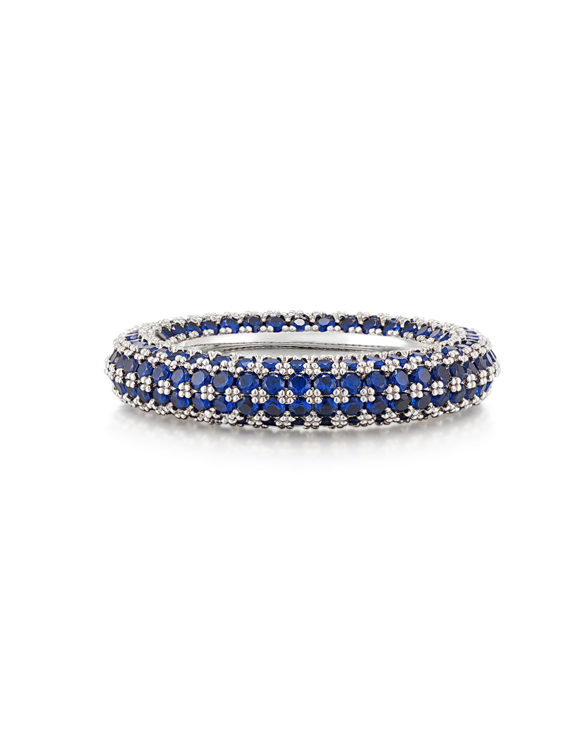 Luv AJ Pave Amalfi Ring- Blue Sapphire- Silver