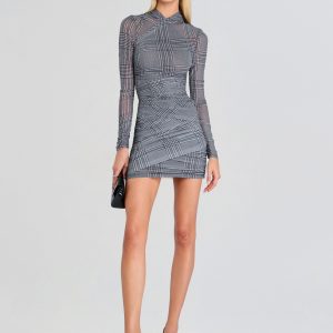 Retrofete Moxey Ruched Mesh Mini Dress