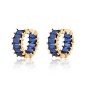 Luv AJ Emerald Ballier Huggies- Blue Sapphire- Gold