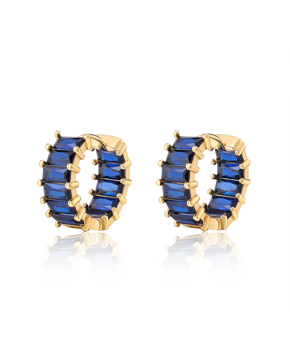 Luv AJ Emerald Ballier Huggies- Blue Sapphire- Gold
