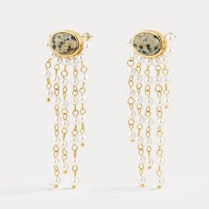 Luv AJ The Palma Pearl Studs- Gold