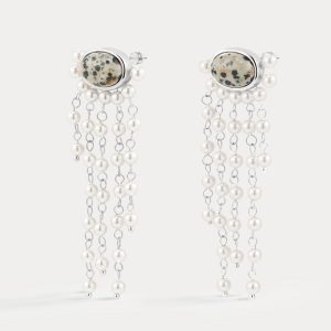 Luv AJ The Palma Pearl Studs- Silver