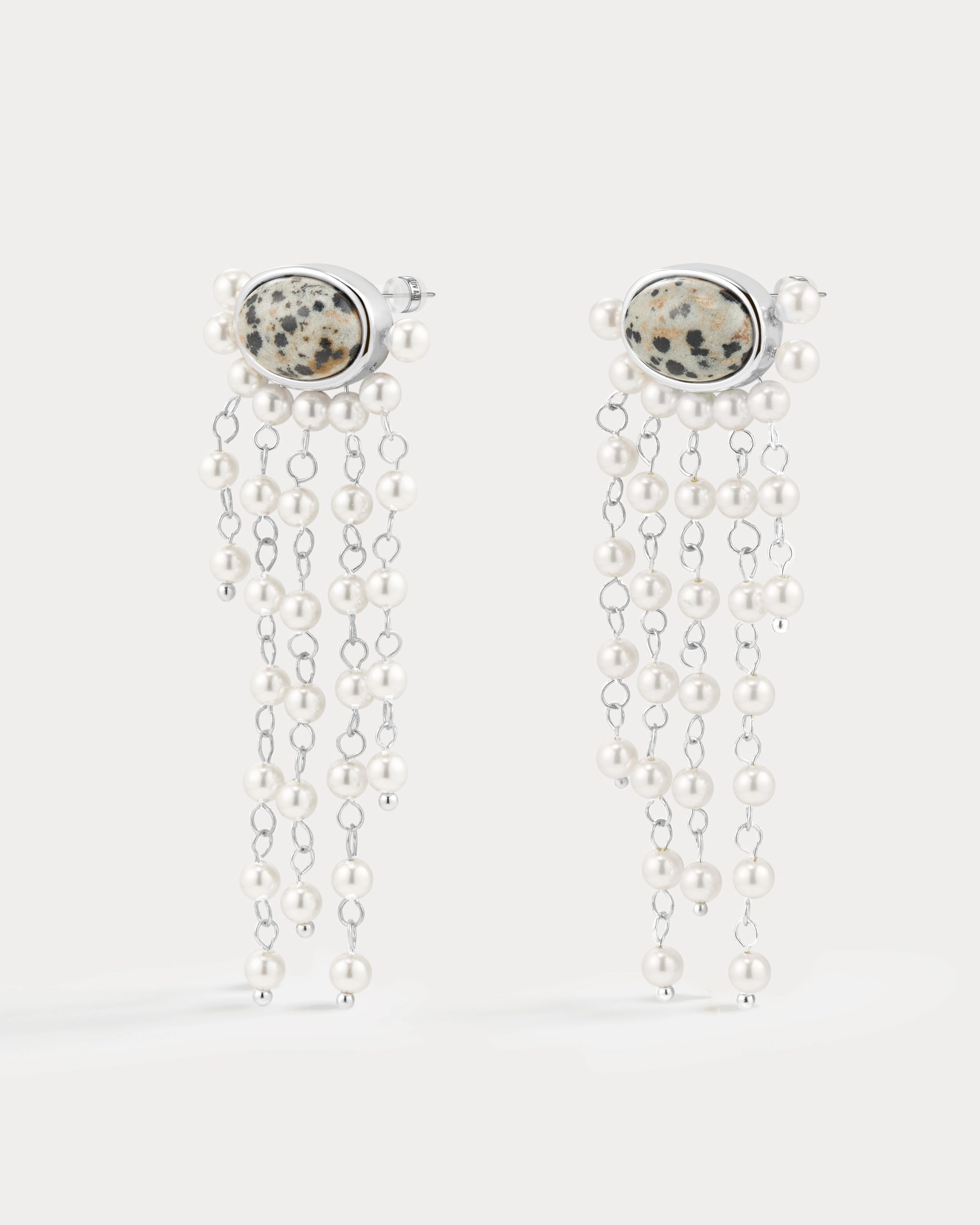 Luv AJ The Palma Pearl Studs- Silver