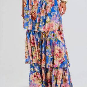 Retrofete Vanya Tiered Maxi Skirt