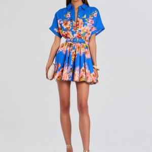 Retrofete Vanya Short Dress With Buckle Belt