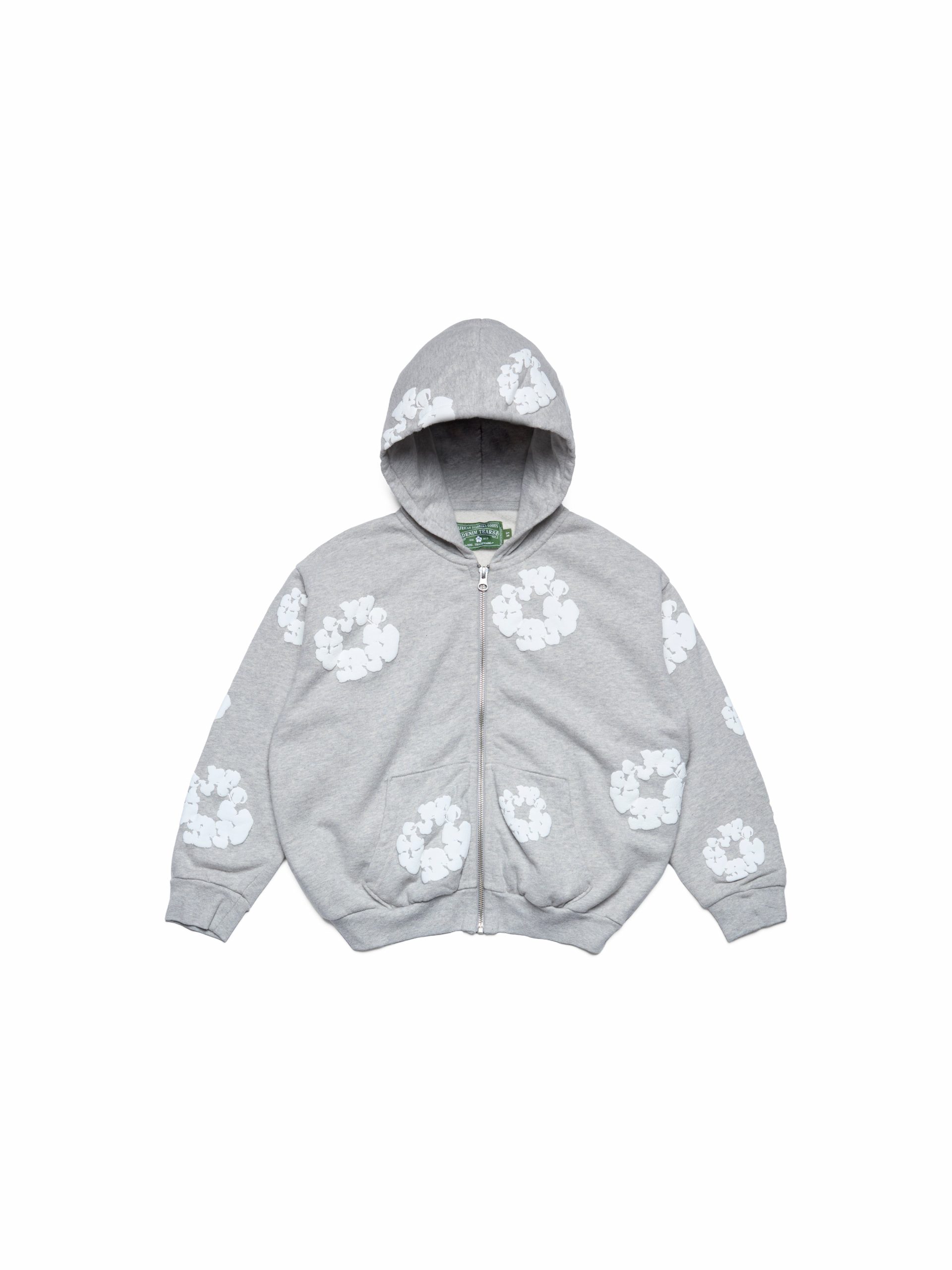 Denim Tears Kids Cotton Wreath Zip Hoodie Grey