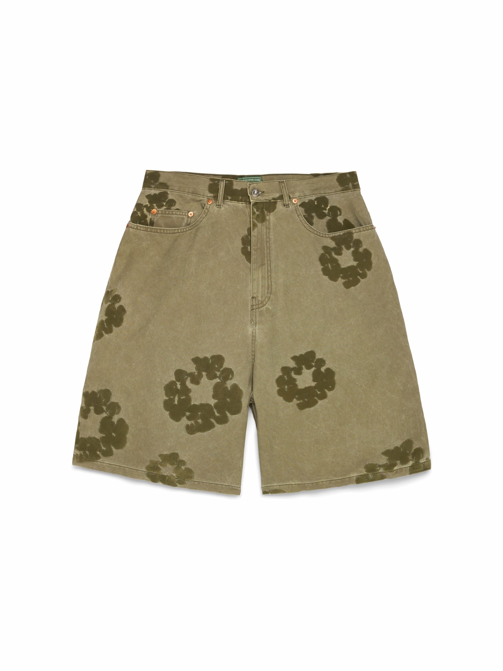 Denim Tears Cotton Wreath Flocked Short Khaki