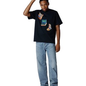 Denim Tears Two-Way Pager Tee Black