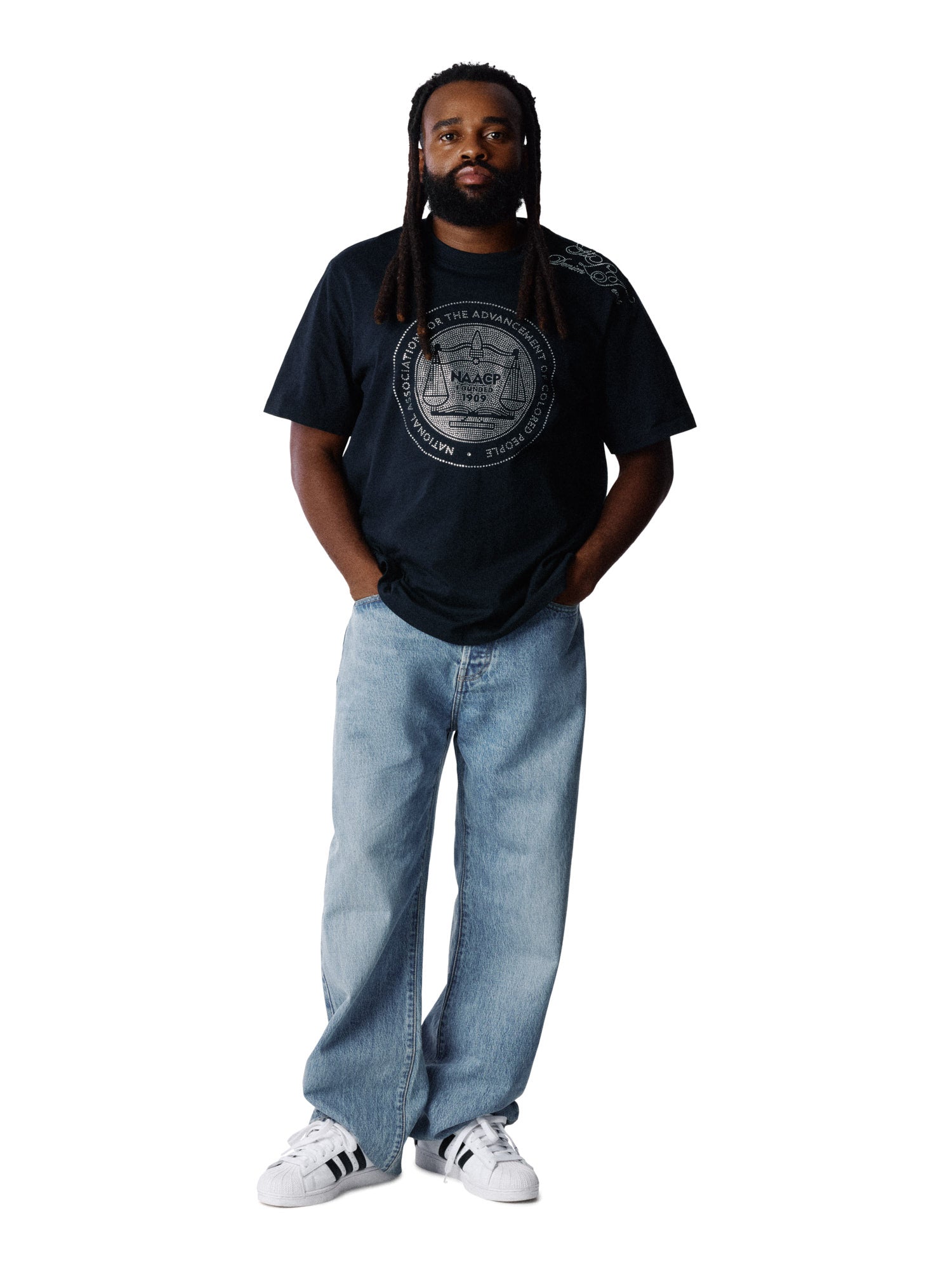 Denim Tears NAACP André Leon Talley Rhinestone Tee Black