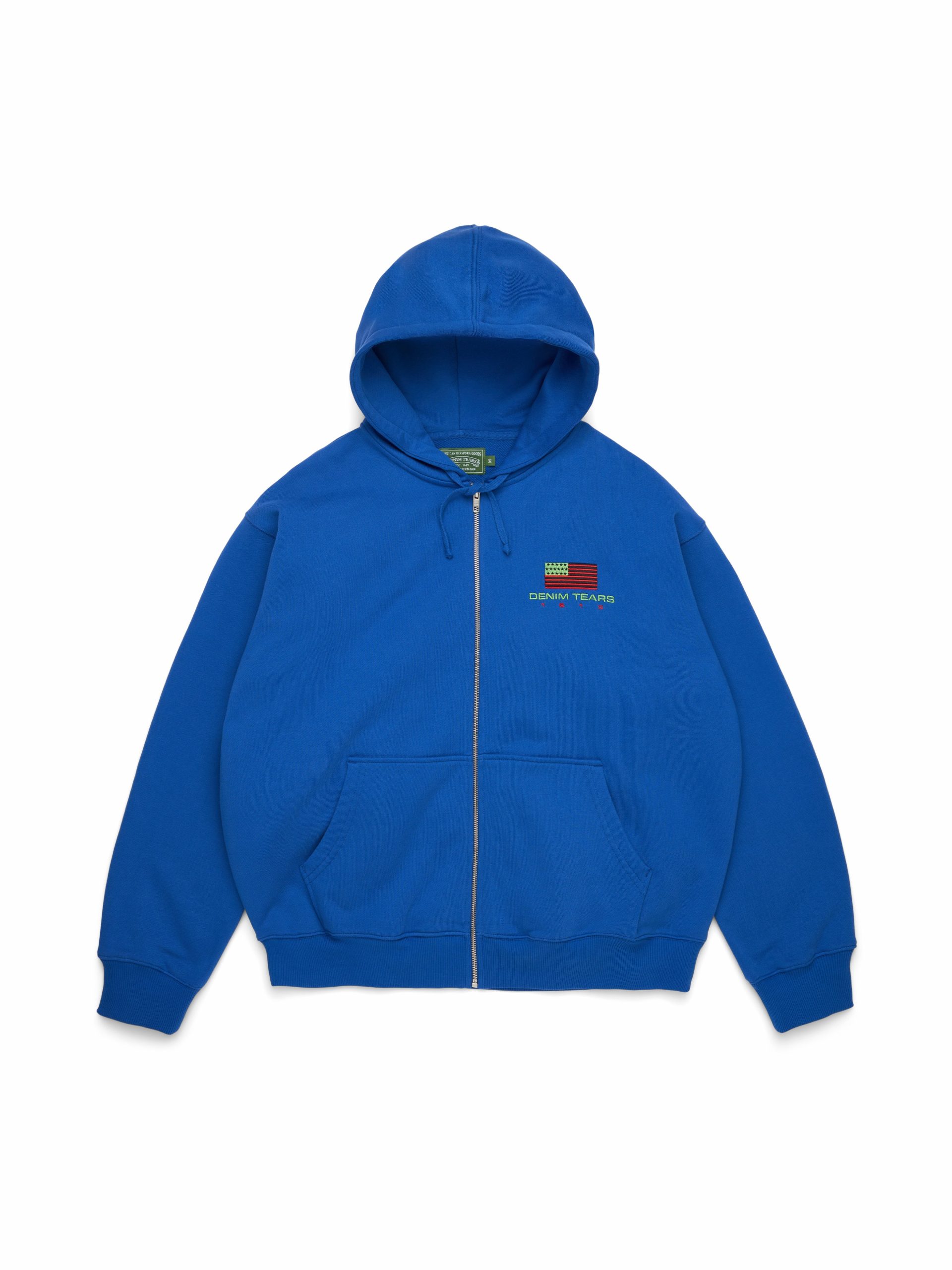 Denim Tears Pan African Zip Hoodie Blue