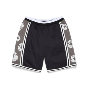 Denim Tears Cotton Wreath 90s Basketball Shorts Black