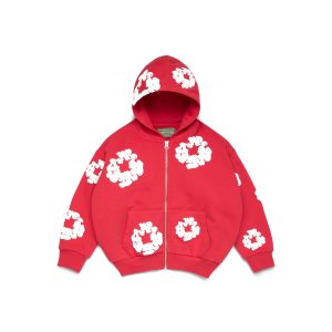 Denim Tears Kids Cotton Wreath Zip Hoodie Red