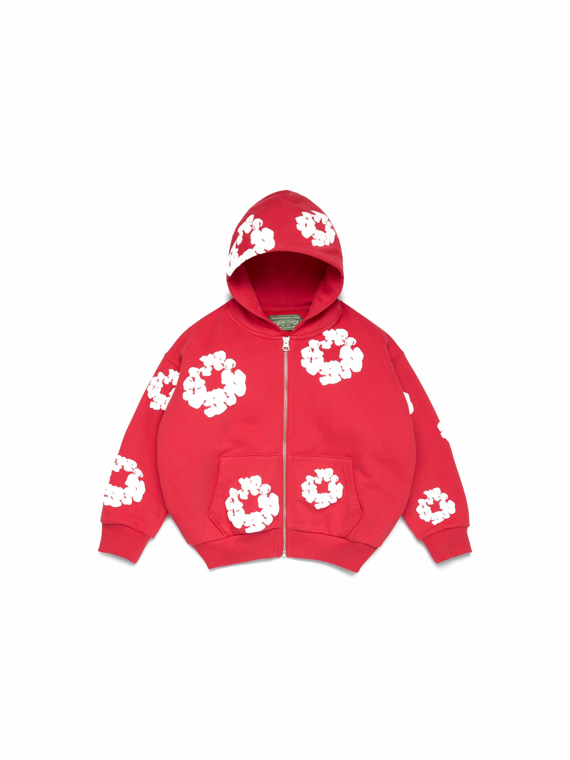Denim Tears Kids Cotton Wreath Zip Hoodie Red
