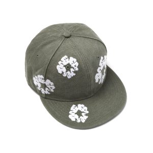 Denim Tears Cotton Wreath New Era 59FIFTY Canvas Fitted Cap Washed Olive