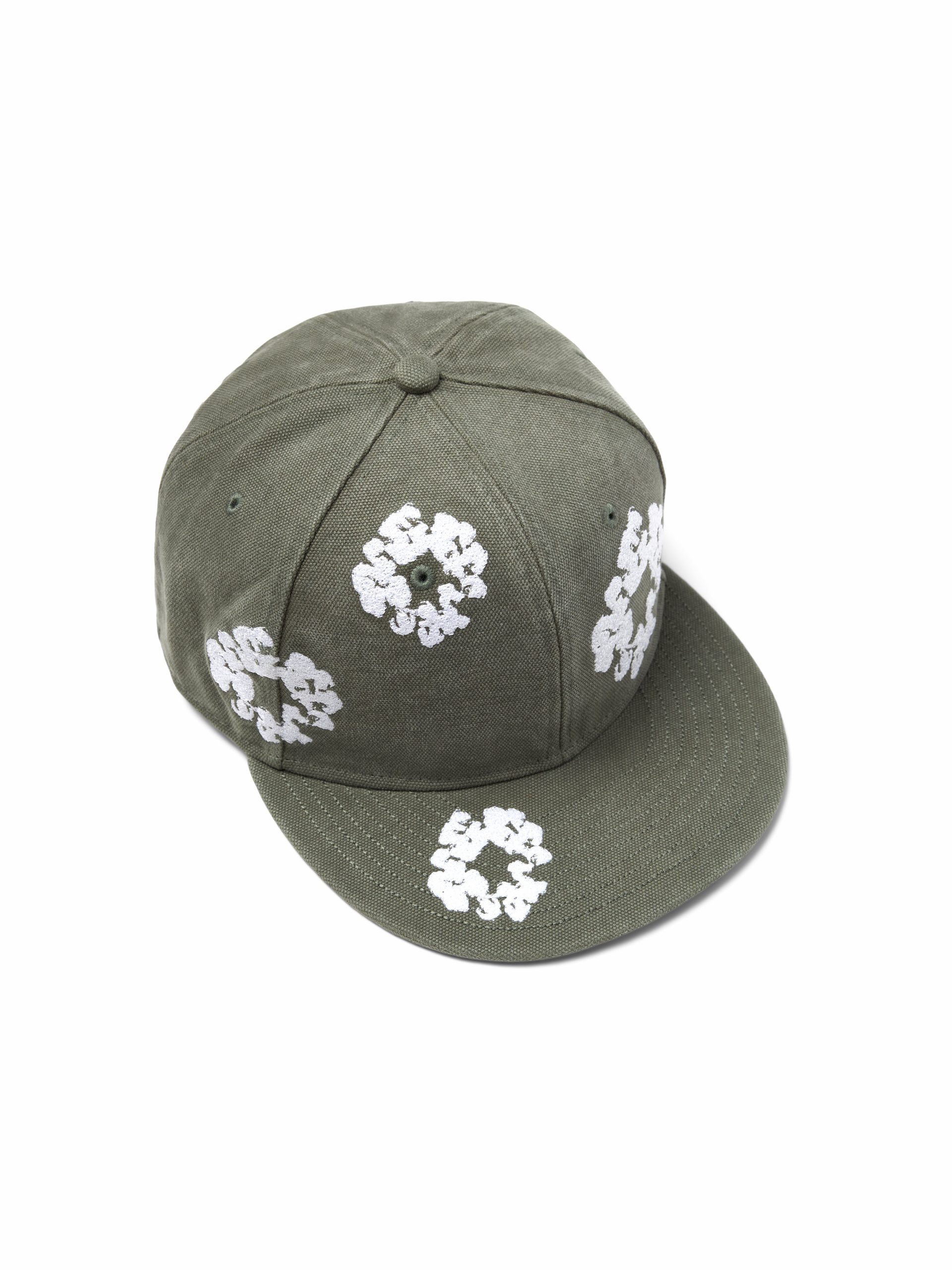 Denim Tears Cotton Wreath New Era 59FIFTY Canvas Fitted Cap Washed Olive