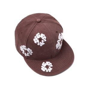 Denim Tears Cotton Wreath New Era 59FIFTY Canvas Fitted Cap Washed Brown