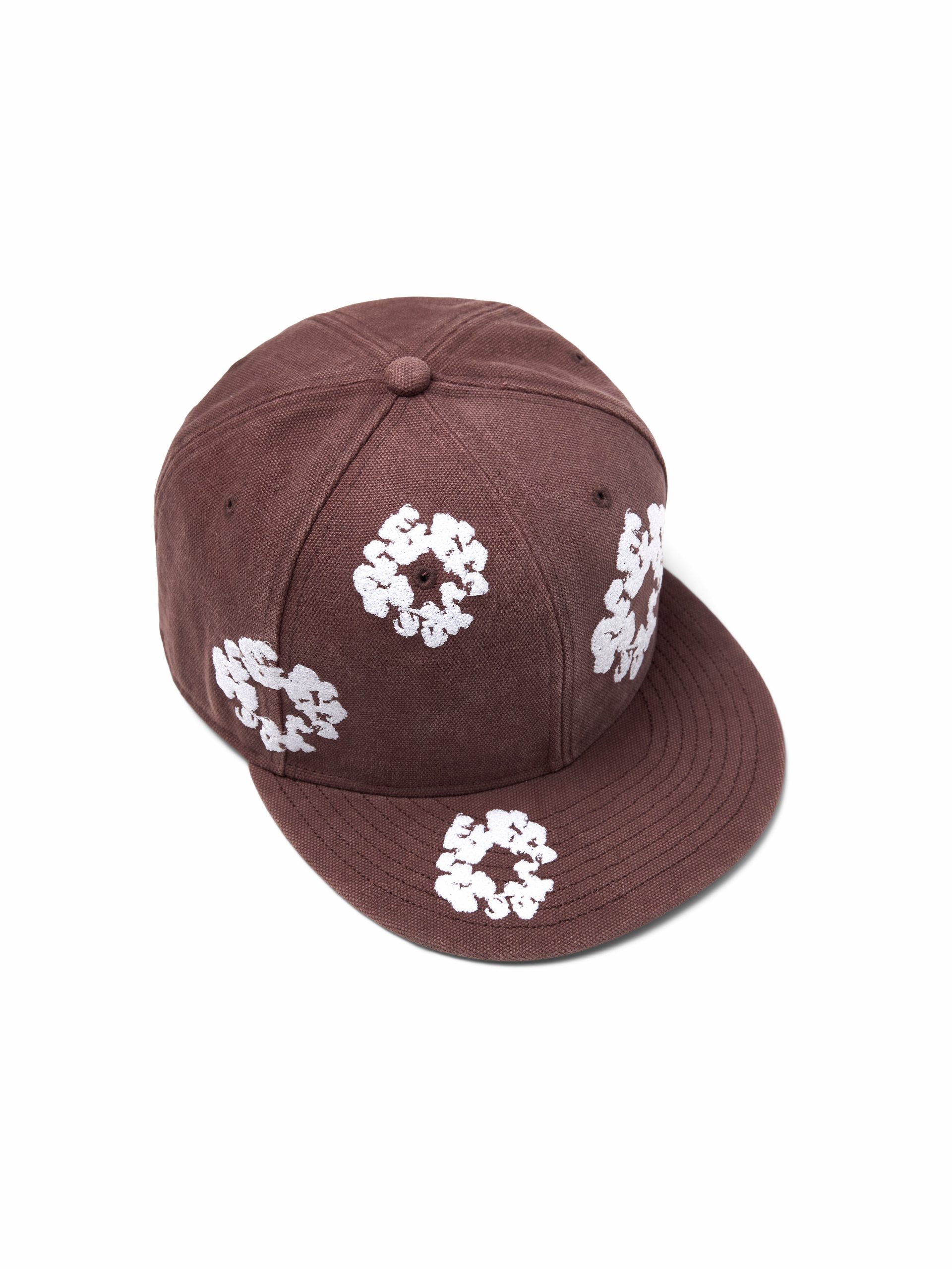 Denim Tears Cotton Wreath New Era 59FIFTY Canvas Fitted Cap Washed Brown