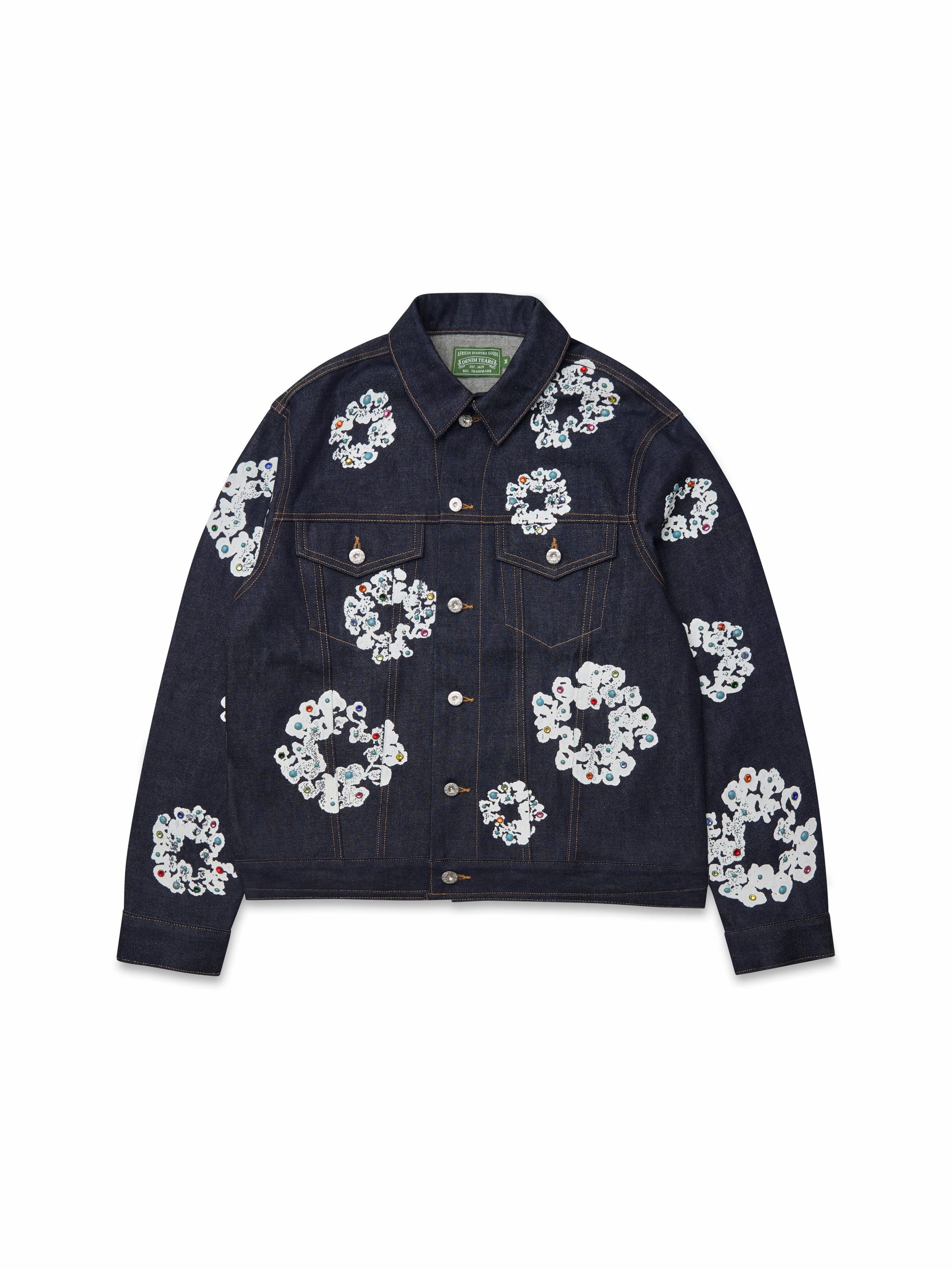 Denim Tears Studded Cotton Wreath Denim Jacket Selvedge