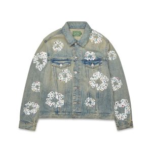 Denim Tears Studded Cotton Wreath Denim Jacket Dirty Wash
