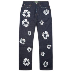 Denim Tears Baggy Studded Cotton Wreath Denim Pant Selvedge