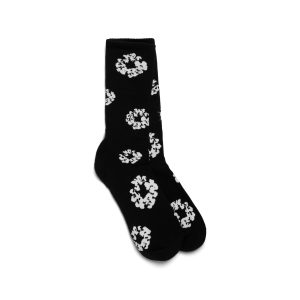 Denim Tears Cotton Wreath Socks Black