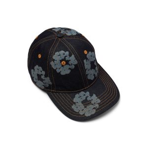 Denim Tears Mono Cotton Wreath Raw Denim Cap Washed Indigo