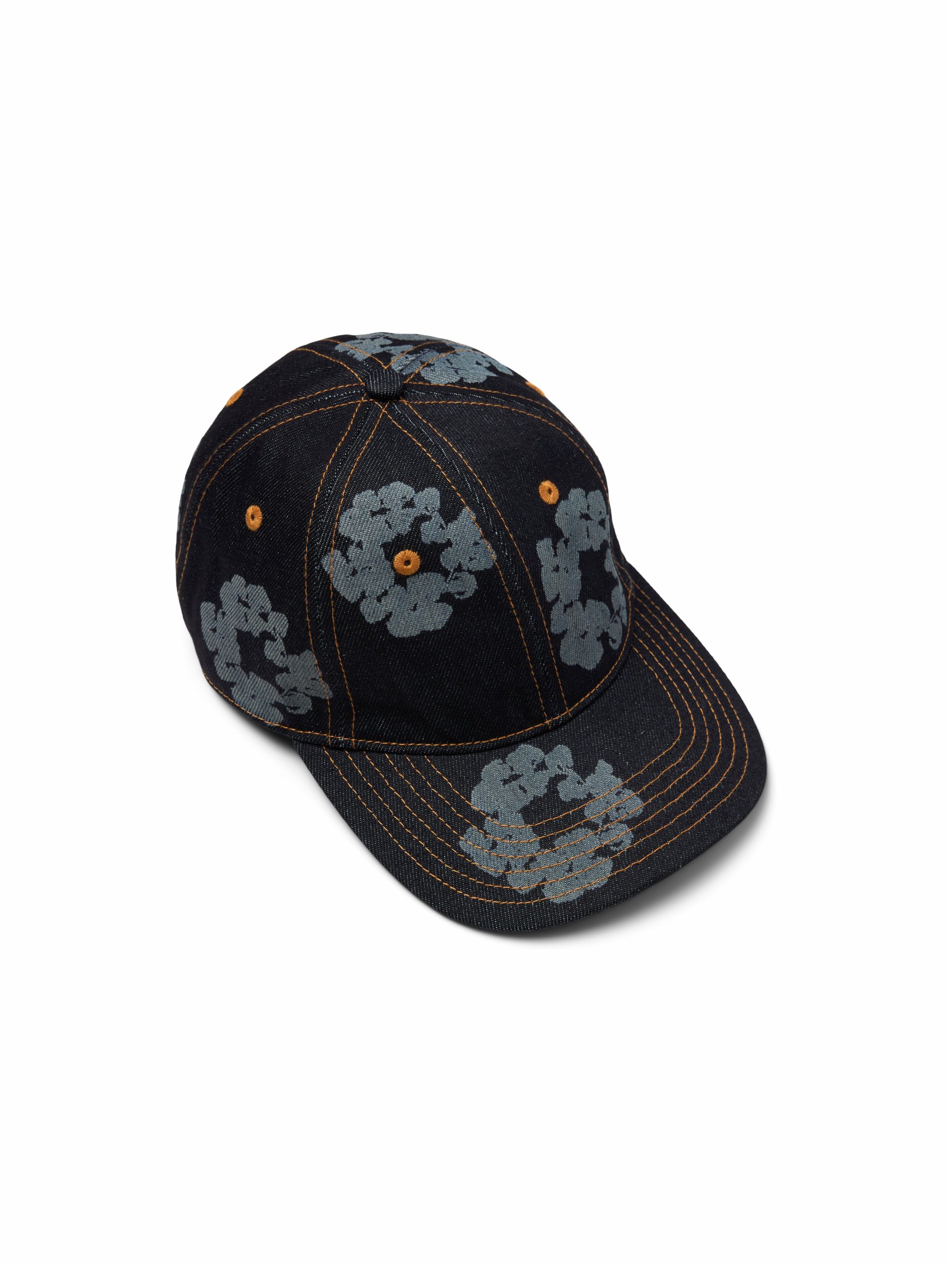 Denim Tears Mono Cotton Wreath Raw Denim Cap Washed Indigo