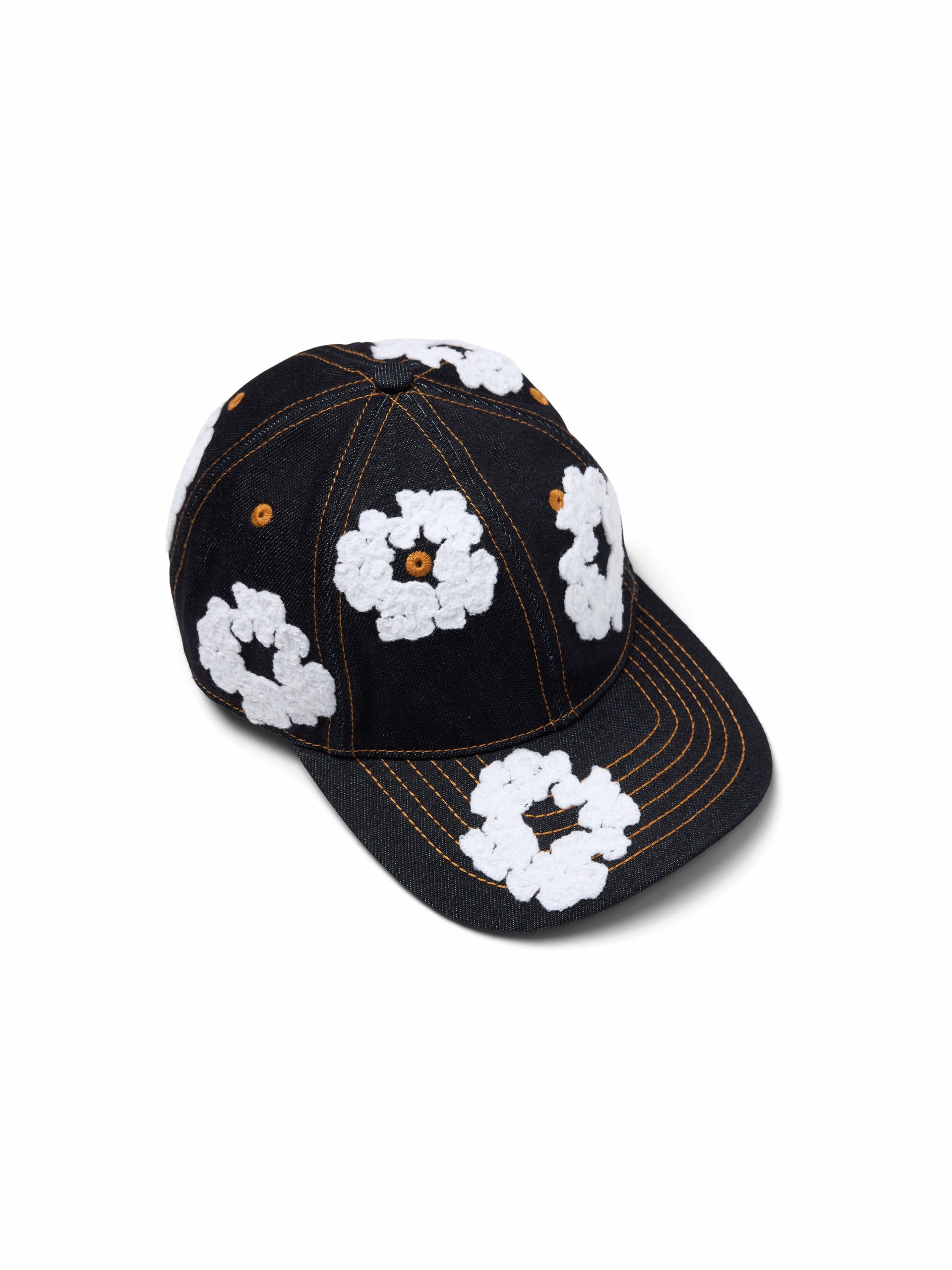Denim Tears Cotton Wreath Raw Denim Cap Washed Indigo