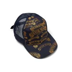 Denim Tears DT Stamp Pattern Trucker Hat Navy